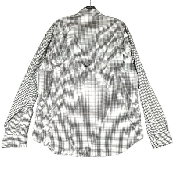 Auburn Tigers Columbia PFG Mens Medium Navy White Plaid Super Tamiami Button Up - Picture 7 of 8